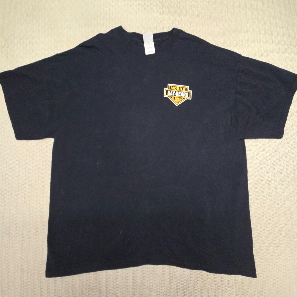 Gildan T-Shirt Mens 2XL Black Mobile Baybears MiLB Baseball Biker Beach Bowl Tee
